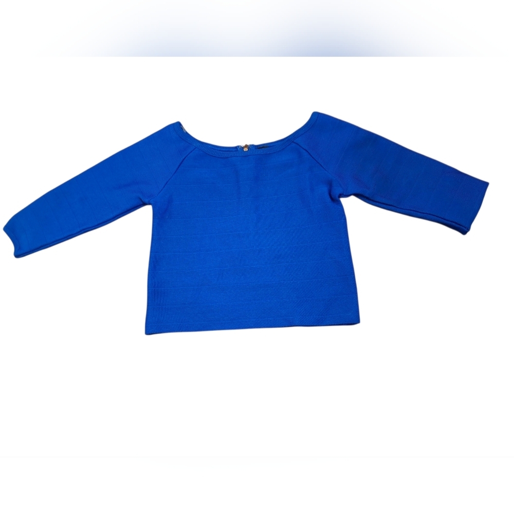 BONGO Women's Blue Long Sleeve Crop Top NWT Deadstock Skze